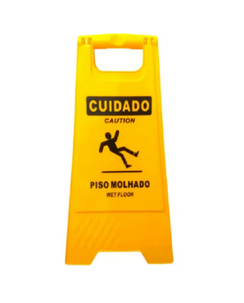 CAVALETE DUPLO AMARELO PISO MOLHADO