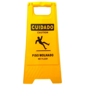 CAVALETE DUPLO AMARELO PISO MOLHADO