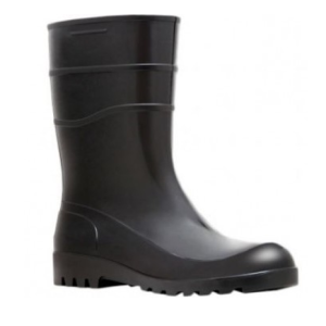 BOTA DE PVC FORRADA CANO MÉDIO PRETA/ BRANCA