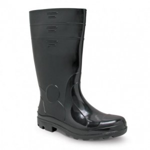 BOTA DE PVC FORRADA CANO LONGO PRETA