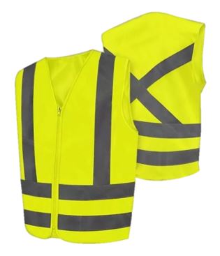COLETE REFLETIVO TIPO BLUSÃO COM ZIPER - AMARELO